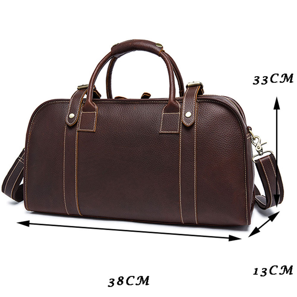 Leather Handmade Large-capacity Short-distance Travel Bag - L&M LIFE PRODUCTS