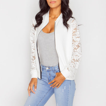 Women Bomber Jacket With Lace - L&M LIFE PRODUCTS