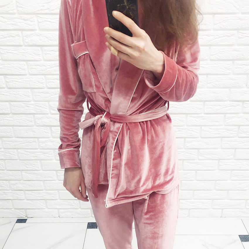 Ladies Homewear Long Sleeve Nightgown Set - L&M LIFE PRODUCTS