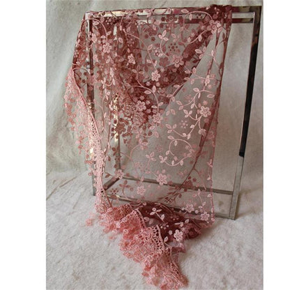 Fashion Hollow Lace Rose Burnt Triangle Silk Scarf - L&M LIFE PRODUCTS