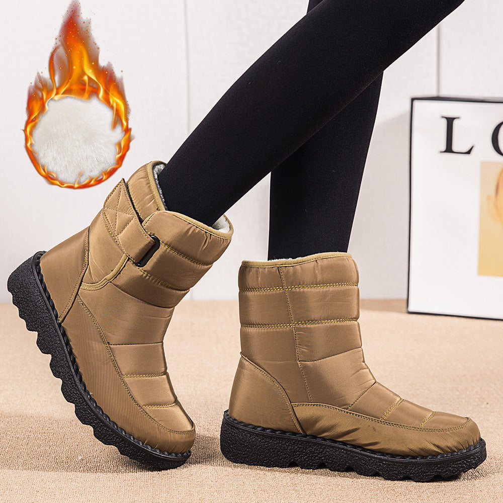 Winter Fabric Casual Cotton Shoes Mid-tube Artificial Wool Plus Velvet Thick Snow Boots - L&M LIFE PRODUCTS