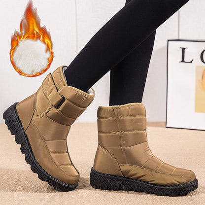 Winter Fabric Casual Cotton Shoes Mid-tube Artificial Wool Plus Velvet Thick Snow Boots - L&M LIFE PRODUCTS