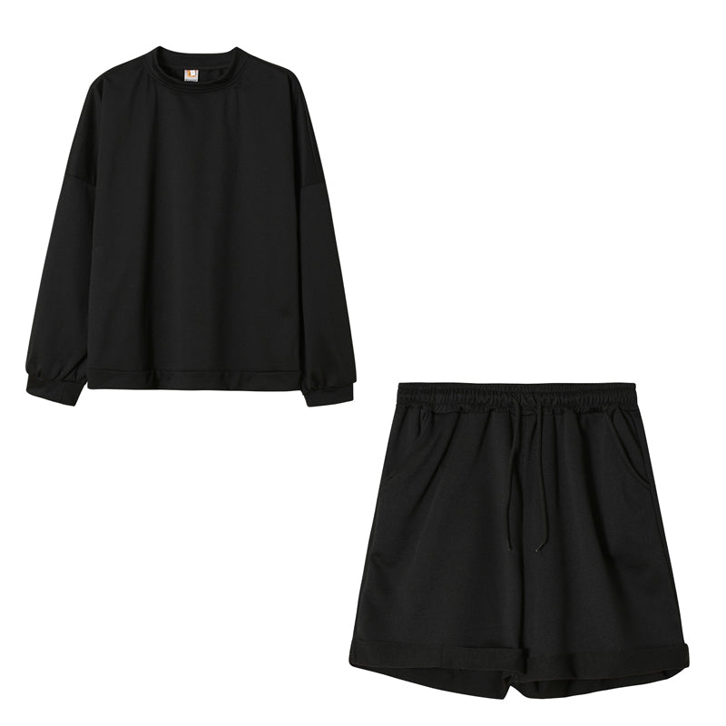 Two-Piece Suit Of Round Neck Top And Loose Shorts - L&M LIFE PRODUCTS