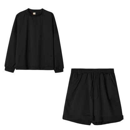 Two-Piece Suit Of Round Neck Top And Loose Shorts - L&M LIFE PRODUCTS
