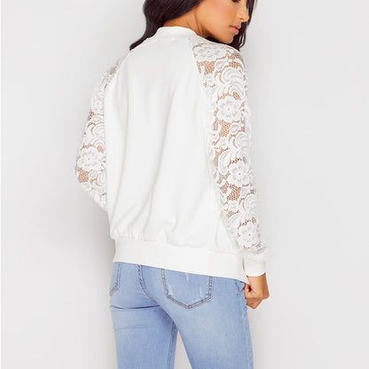 Women Bomber Jacket With Lace - L&M LIFE PRODUCTS