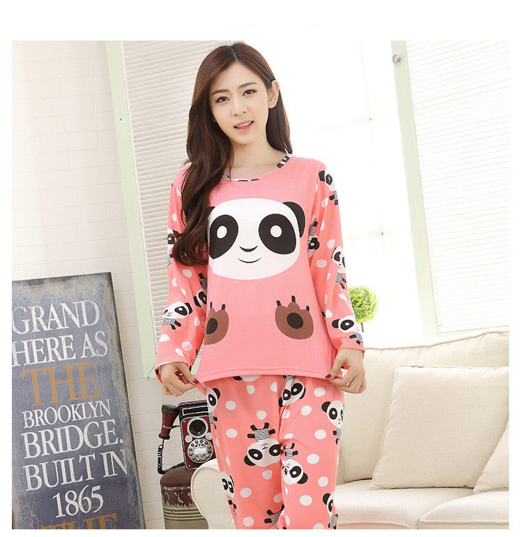 Fashion Cartoon Lady Long Sleeve Pajamas Suit - L&M LIFE PRODUCTS