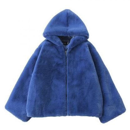 Loose Fur Faux Rex Rabbit Plush Sweater Coat - L&M LIFE PRODUCTS