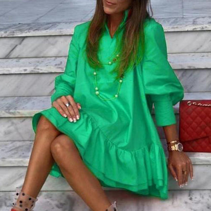 Long sleeve mini back ruffle dress - L&M LIFE PRODUCTS