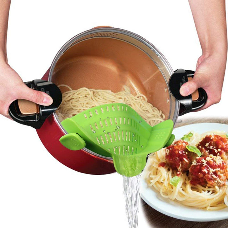 Universal Silicone Clip-on Pan Pot Strainer Anti-spill Pasta Pot Strainer Food Grade Rice Fruit Colander Strainer - L&M LIFE PRODUCTS