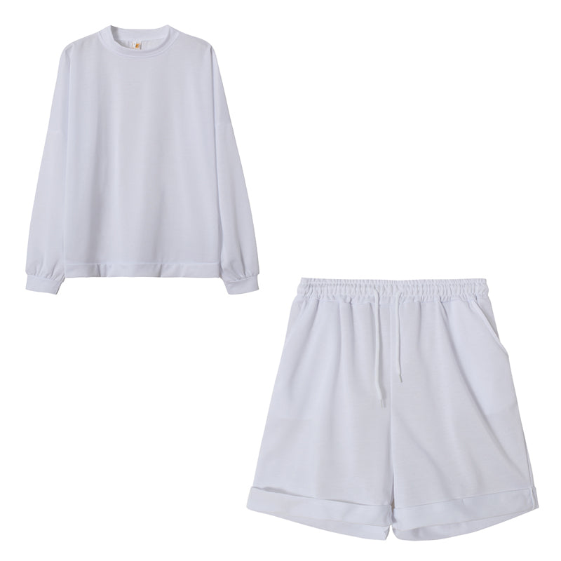 Two-Piece Suit Of Round Neck Top And Loose Shorts - L&M LIFE PRODUCTS