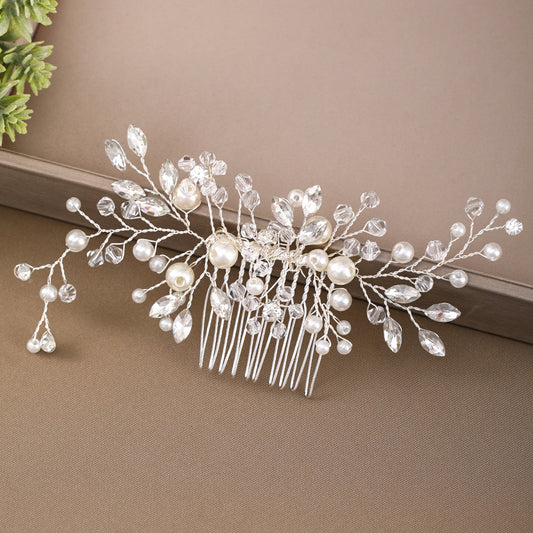 Simple Insert Comb Jewelry Crystal Pearl Handmade Headdress - L&M LIFE PRODUCTS