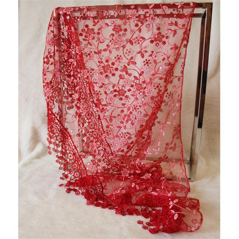 Fashion Hollow Lace Rose Burnt Triangle Silk Scarf - L&M LIFE PRODUCTS