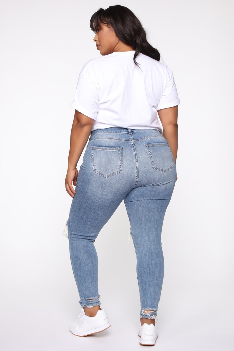 Stretch Ripped Women Plus Size Jeans Plus Size Jeans - L&M LIFE PRODUCTS