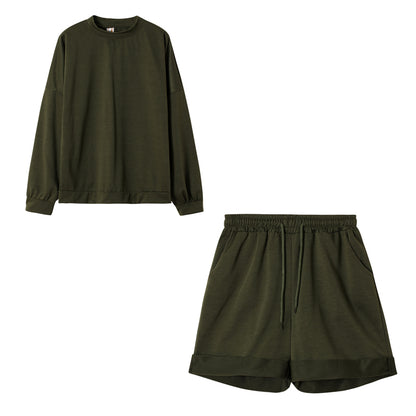 Two-Piece Suit Of Round Neck Top And Loose Shorts - L&M LIFE PRODUCTS