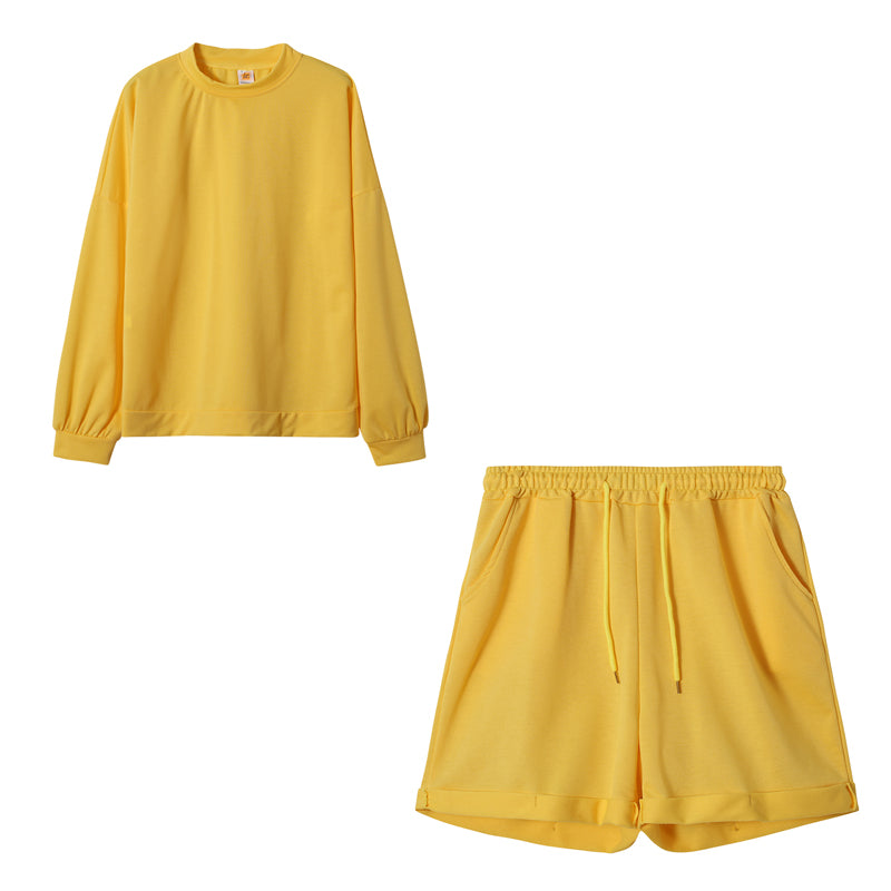 Two-Piece Suit Of Round Neck Top And Loose Shorts - L&M LIFE PRODUCTS