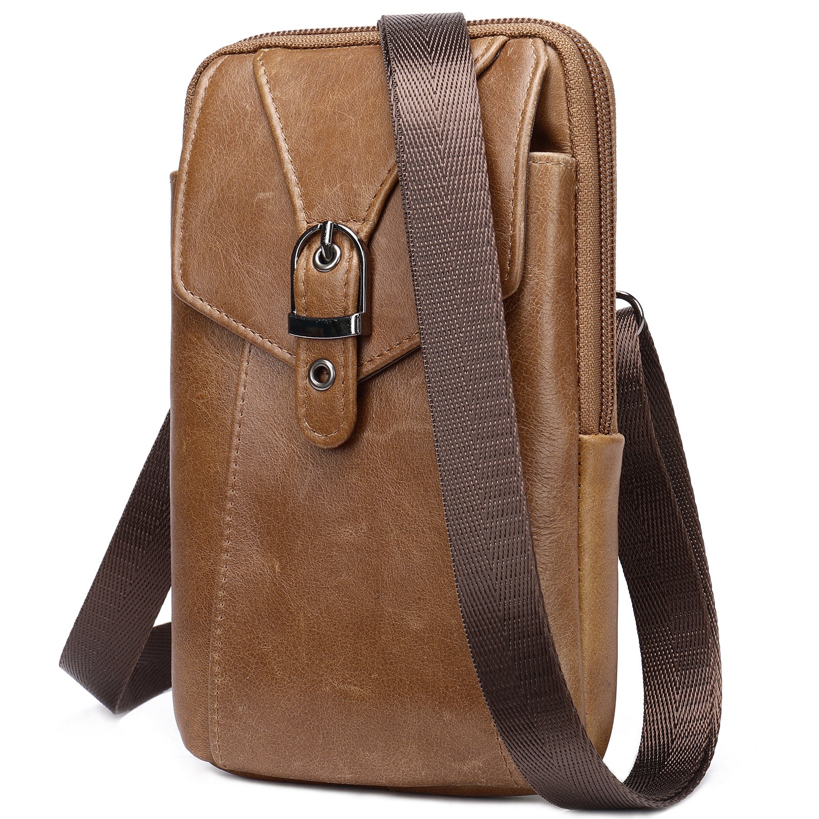 Men's Leather Casual One-shoulder Messenger Bag - L&M LIFE PRODUCTS