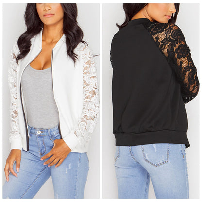 Women Bomber Jacket With Lace - L&M LIFE PRODUCTS